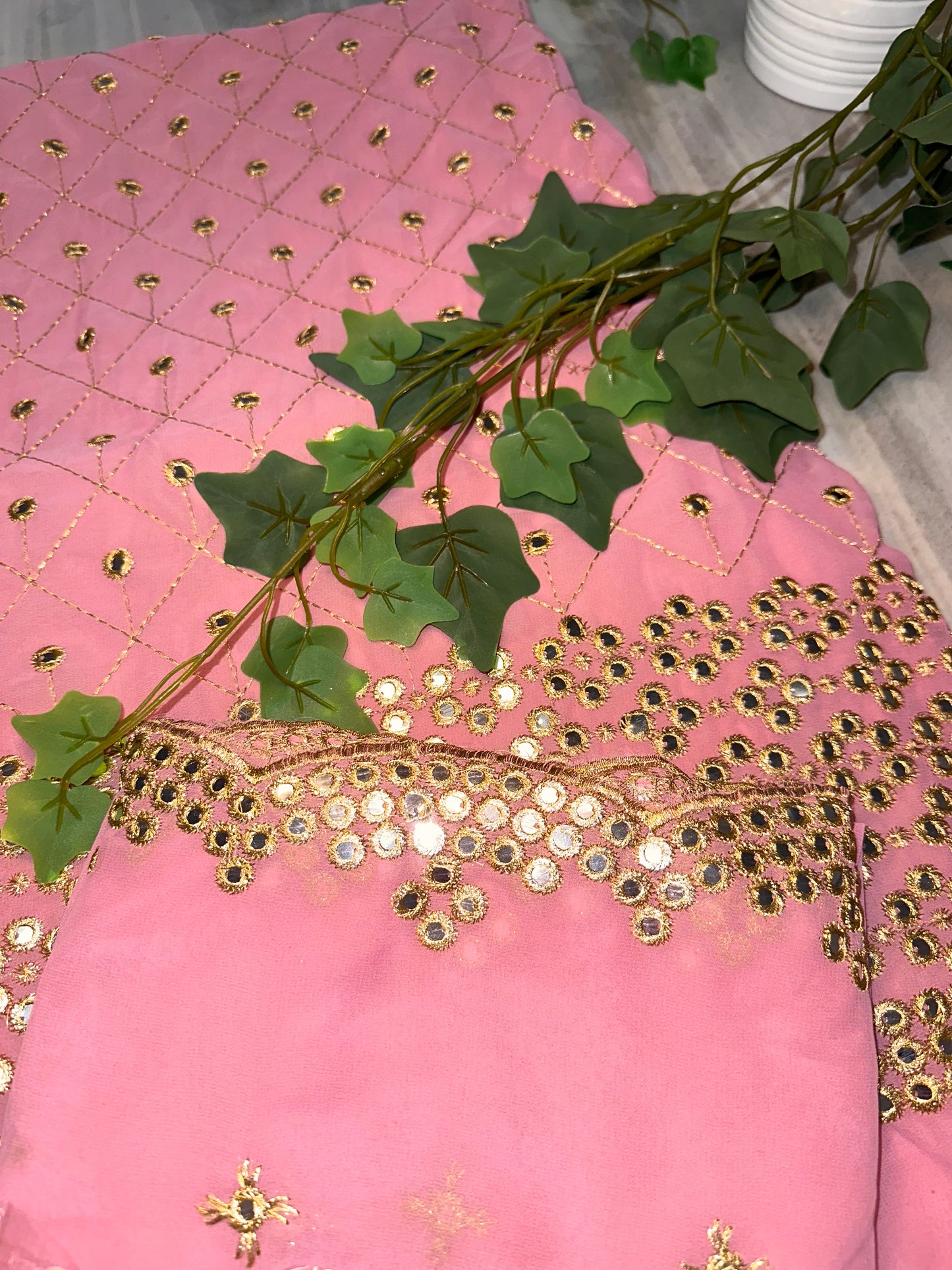 Elegant Pink Heavy Embroidered Sharara Suit in Fox Georgette